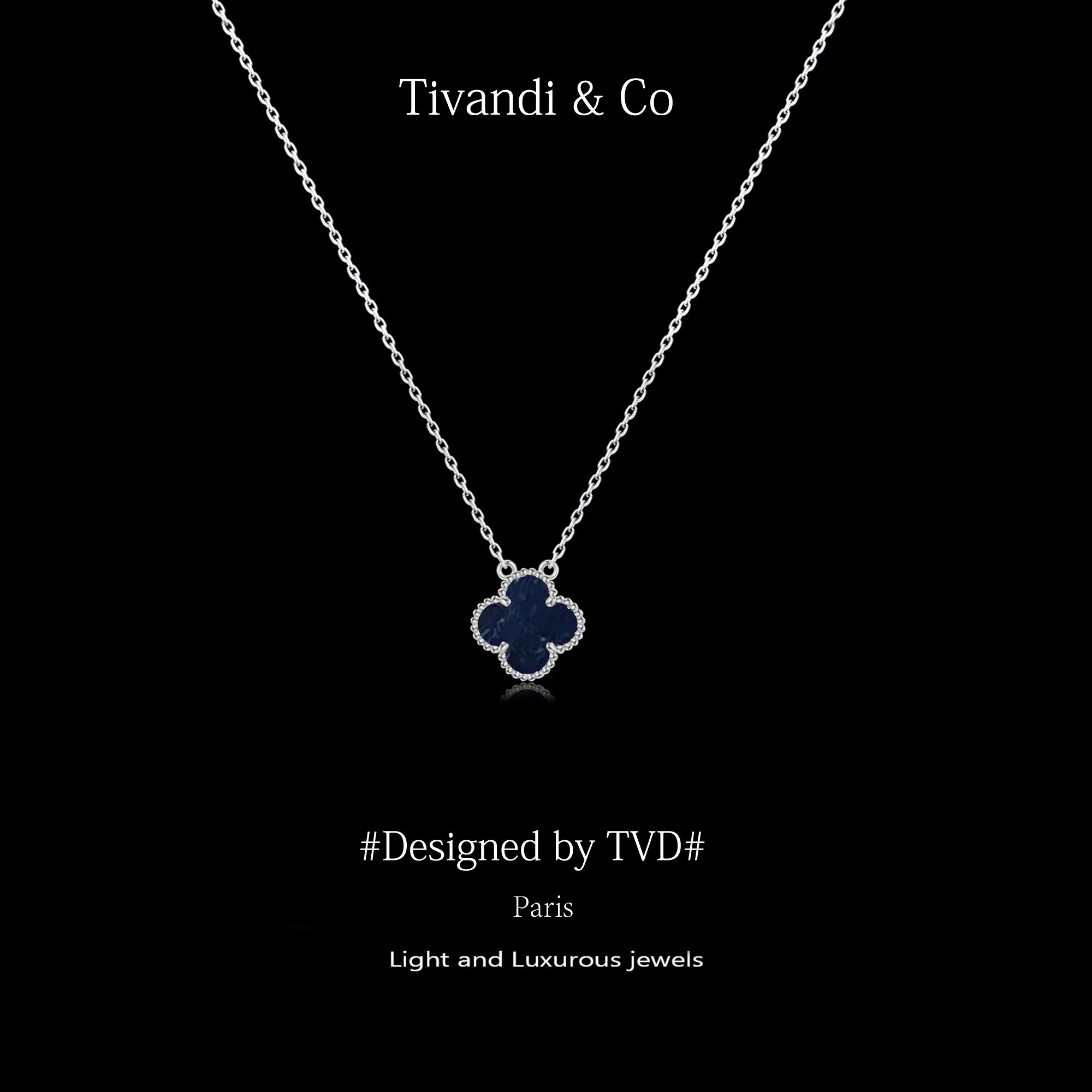 法国Tivandi&Co「四叶草」项链红玛瑙白贝母女款平替18K包金吊坠