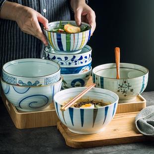 釉下彩6英寸饭碗 家用陶瓷拉面碗汤碗面碗泡面碗汤面碗沙拉碗日式