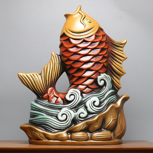新中式丽江纪念品鱼摆件电视柜玄关进门入口装饰品乔迁礼物工艺品