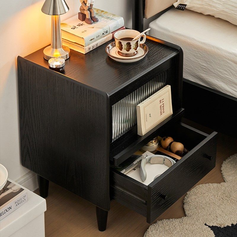 精选实木床头柜小型黑色床边置物柜卧室夹缝收纳柜家用窄款柜子储,住宅家具,床头柜,淘宝优惠券,粉丝福利购,淘宝优惠卷
