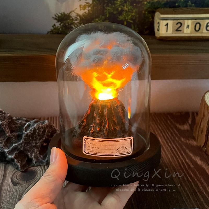 diy火山小夜灯火山爆发海螺海胆送女友男友生日礼物团建活动摆件