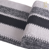 黑白色调羊毛针织拼接条纹搭毯沙发盖毯四季 通用汽车毯样板间民宿