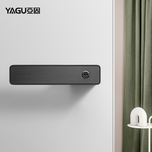 亚固黑色门锁意式 极简木门锁磁吸门锁室内卧室房门锁门把手静音