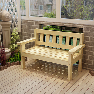 精选复古咖啡色实木沙发长椅阳台休闲长椅双人实木做旧长椅