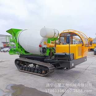 橡胶履带混凝土运输车 3方砂浆运输搅拌罐车 水渠浇筑农田罐车