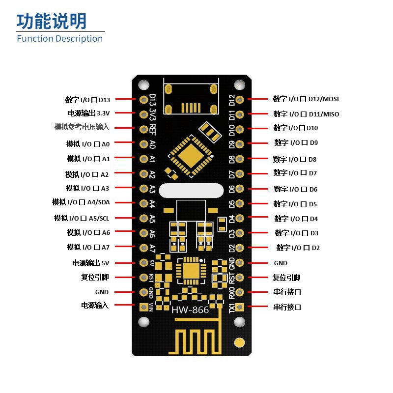 RF-Nano兼容328P集成NRF24L01无线CH340/CC2540