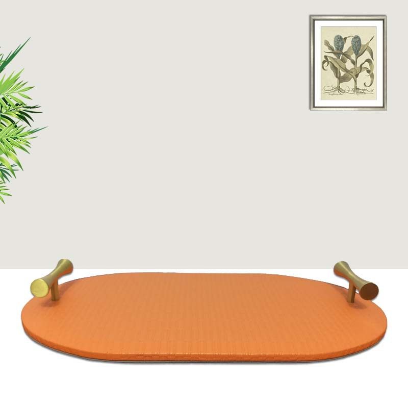 现代简约皮质装饰托盘T字把手椭圆形样板间桌面客厅摆件工艺品,包装,其它包装袋,淘宝优惠券,粉丝福利购,淘宝优惠卷