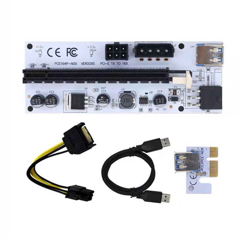 新款PCI-E 1X转16X显卡3.0延长线VER009S PCI-E 1X转16X线灰金刚