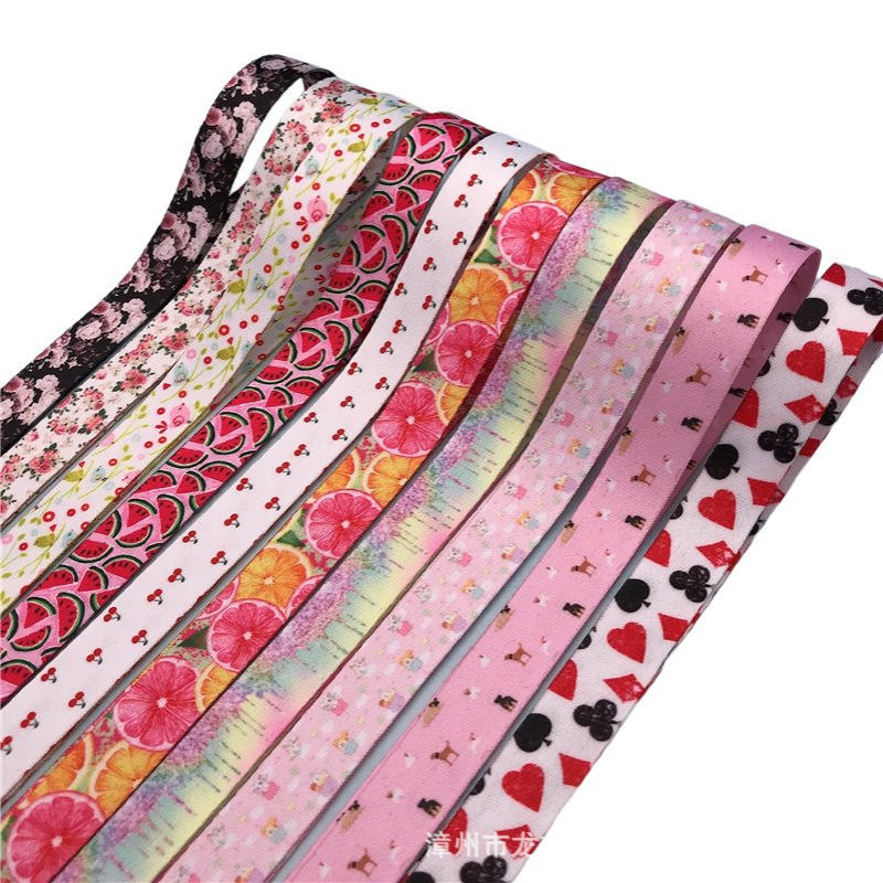 纺晟织带15mm花草厚织带辅料水壶背带绳柔软口罩绳可爱手机挂绳