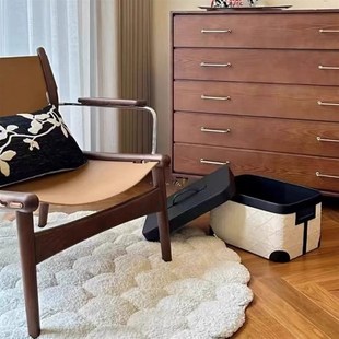 精选中古风实木五斗柜复古客厅沙发边柜可移动储物柜卧室床尾收纳