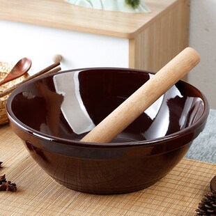 精选老式大号家用盆陶瓷瓦盆和面盆瓷盆和面陶加厚揉面厨房活面发