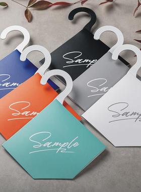 14cm菱形纺织面料挂卡通用现货中性布样挂钩sample三角布料吊卡头