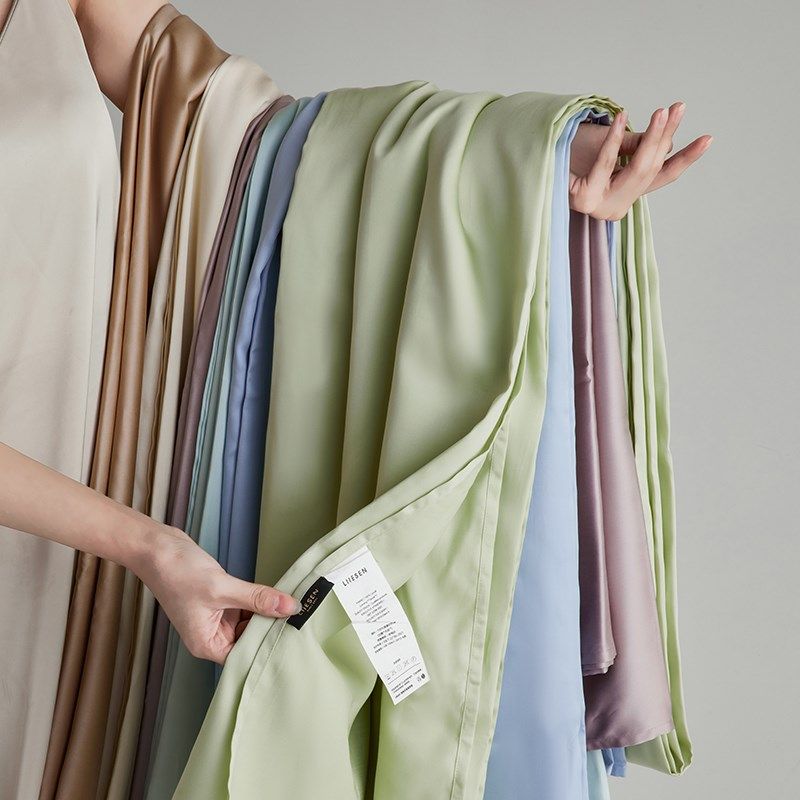 精选简约纯色百搭60支兰精天丝凉感床单枕套三件套可水洗床笠单件,床上用品,床单,淘宝优惠券,粉丝福利购,淘宝优惠卷