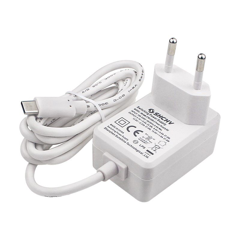 树莓派5电源适配器USB-C口27W美/欧/英规5.1V 5A PD标准1.2米