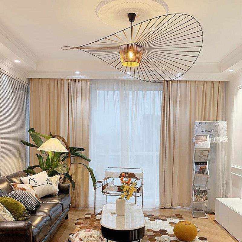 法式浪漫草帽吊灯北欧简约个性帽子灯酒店大堂客厅卧室房间餐厅灯