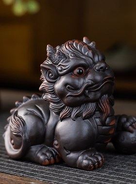 国潮招财貔貅公母一对茶宠摆件家居客厅办公室装饰品乔迁开业送礼