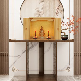 新中式神位贡奉台桌吊柜佛龛壁挂式贡台家用可桌摆观音供台财神柜