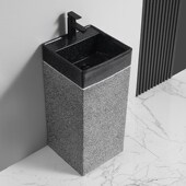 仿古陶瓷立柱盆复古卫生间一体立柱式 洗手盆 洗脸盆户外庭院中式