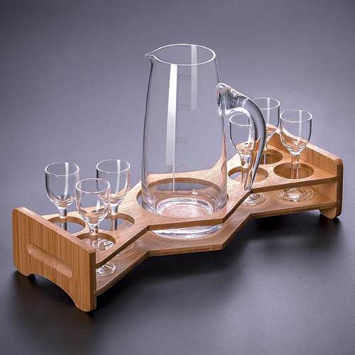 白酒杯分酒器家用套装小号一口杯酒盅白酒玻璃中式仿古子弹杯酒壶