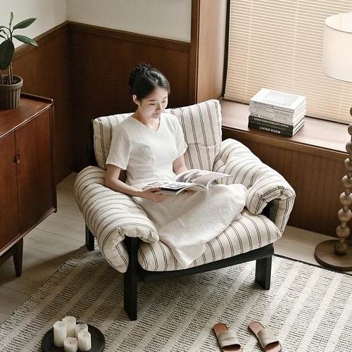 UCK又壳 | 法式复古单人沙发椅中古风客厅棉麻可拆洗慵懒休闲椅