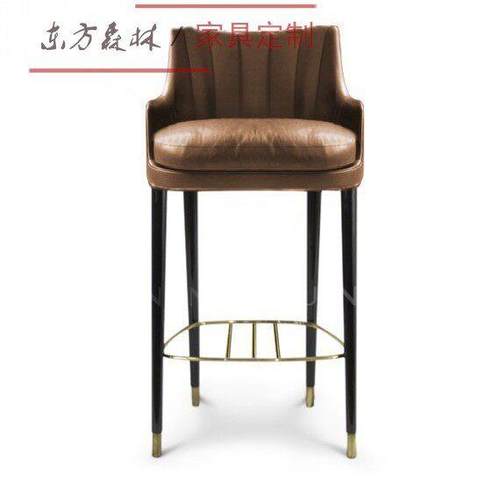 现代简约吧椅实木北欧吧台椅前台椅岛台椅设计师酒吧饭厅高脚椅