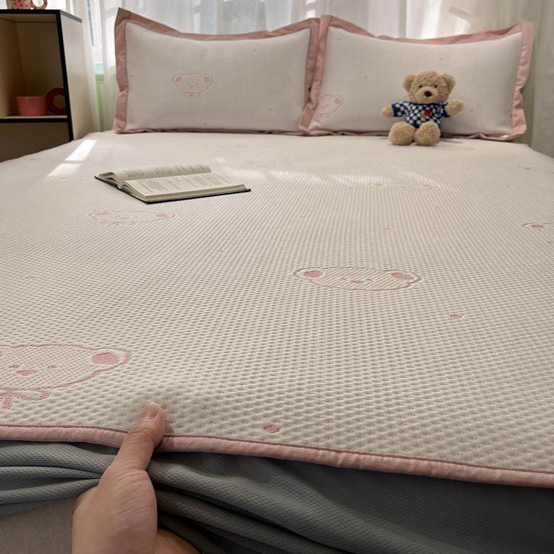 夏季冰豆豆冰丝凉席床笠单件三件式床组床垫床包床套罩可机洗