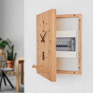 带挂钩 电表箱装饰画带挂衣钩挂衣架竖款加钟表遮挡箱diy定制尺寸