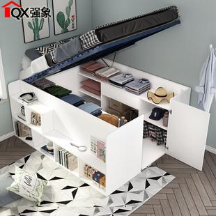 榻榻米收纳床衣柜床组合一体高箱现代简约双人床气动小户型CH 025