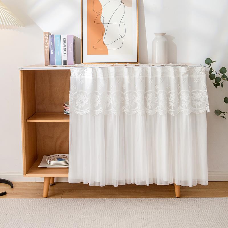 橱柜遮挡门帘免打孔魔术贴防尘纱帘卧室柜书柜衣柜遮丑遮挡布滑轨