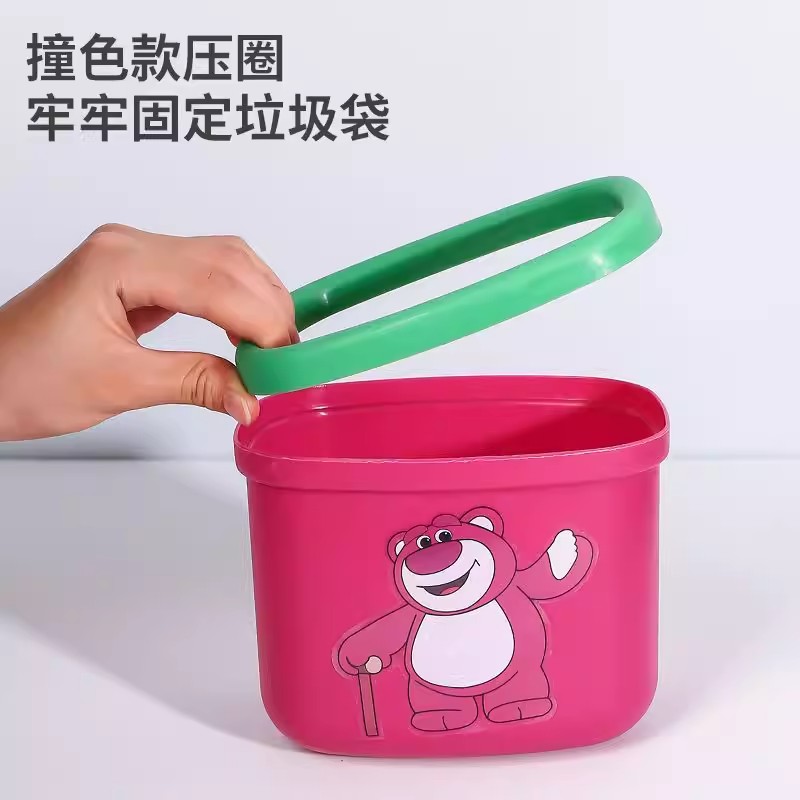 卡通塑料收纳盒学生宿舍桌面杂物收纳压圈设计方形储物盒无盖式