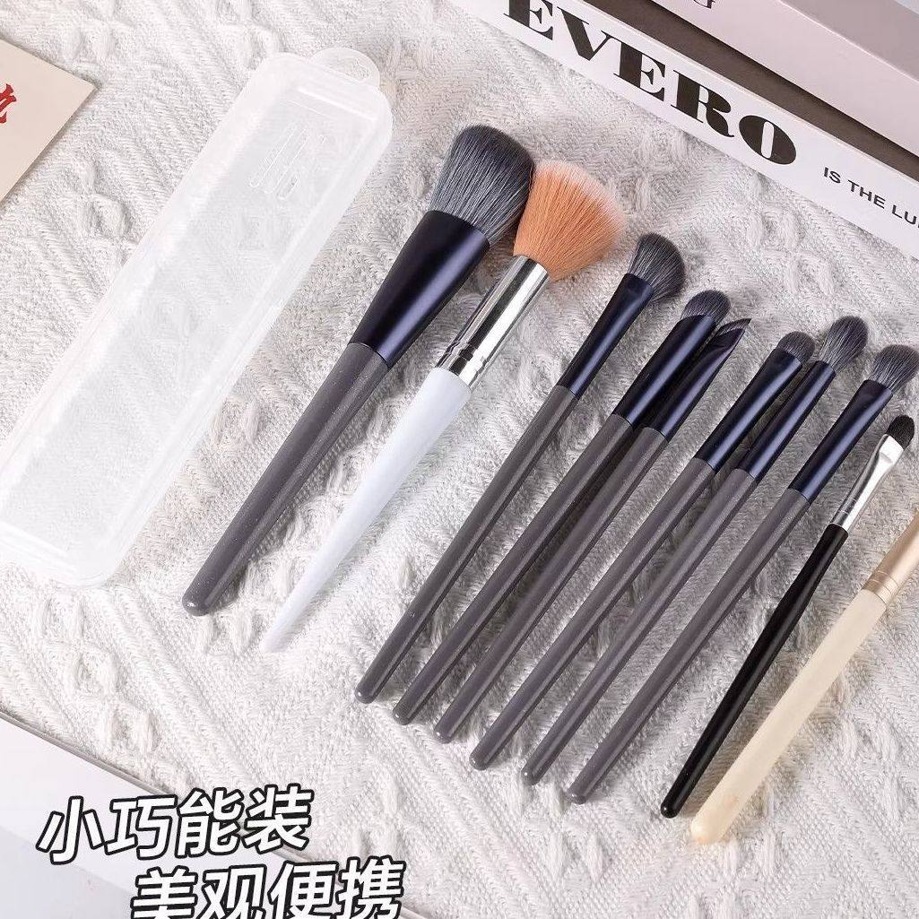 多功能旅行牙刷盒化妆刷收纳盒透明便携式防尘带盖眉笔眼影整理盒