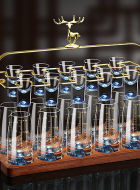 创意轻奢白酒杯分酒器家用高档玻璃喝酒杯子一口杯带刻度酒具套装