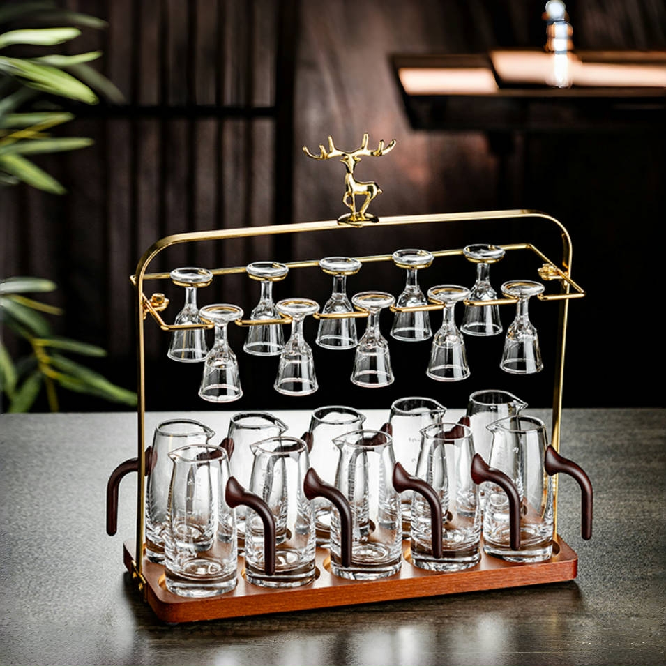 【新款木纹把手二两刻度壶套装】