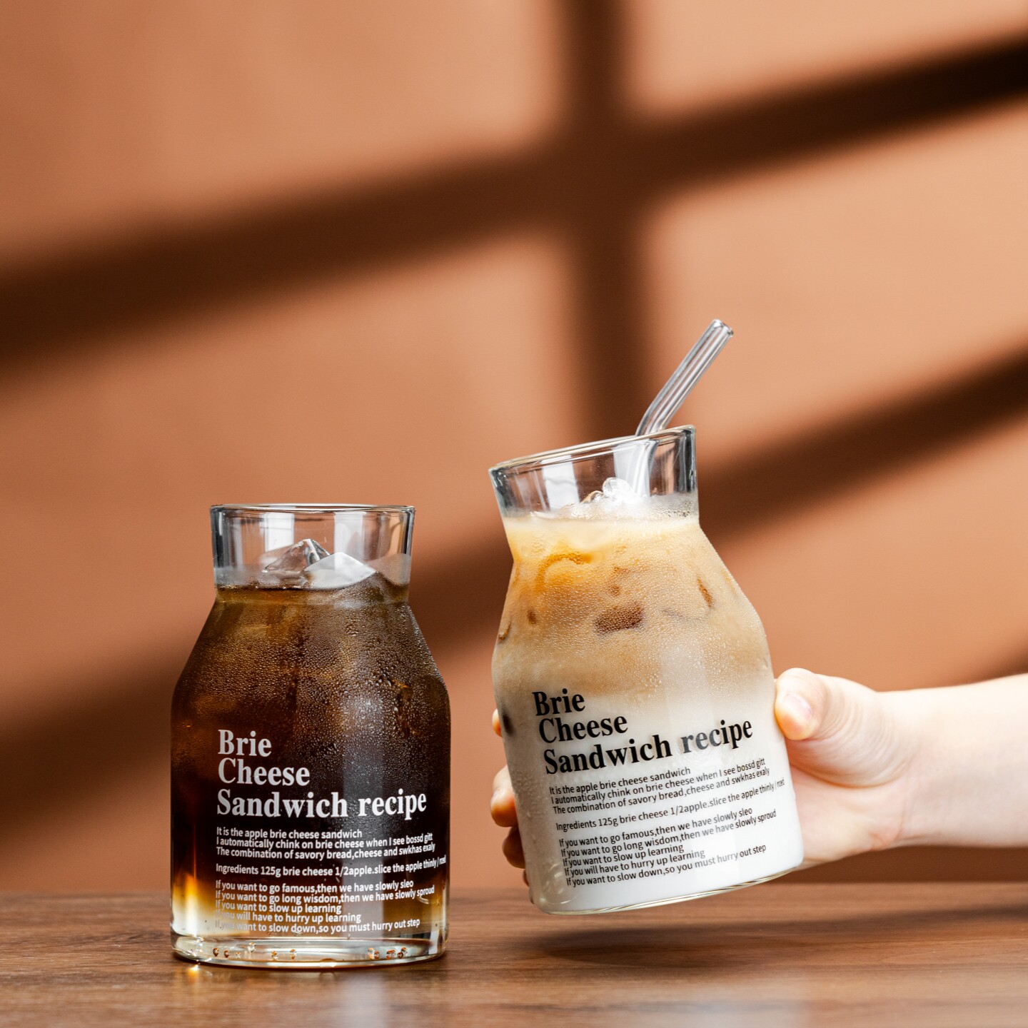 新款ins风玻璃杯家用喝水杯简约冷萃咖啡杯大容量珍珠奶茶吸管杯