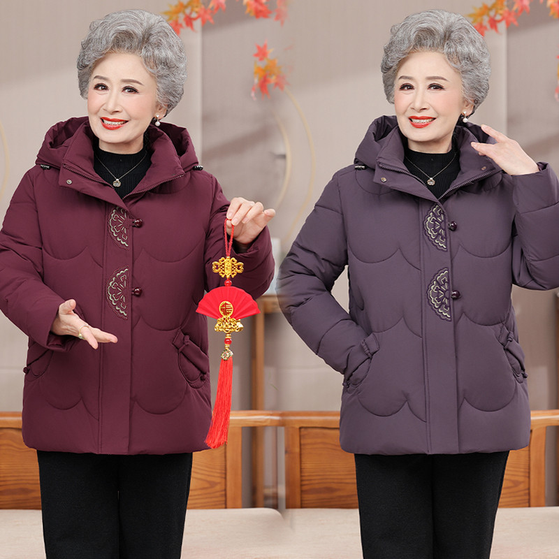 老年人女款棉袄奶奶冬装棉衣加绒加厚70岁80妈妈装外套老太太棉服