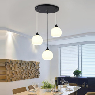 三头餐厅灯铁艺灯饰灯具 田园饭厅吊灯 现代简约美式 吧台餐吊灯