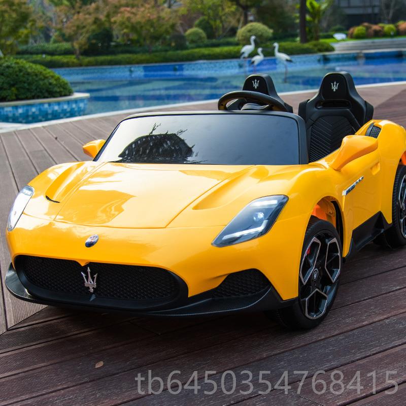 高档座玛莎拉蒂儿坐童双电动车四轮宝宝玩具车可人双遥控婴儿小孩