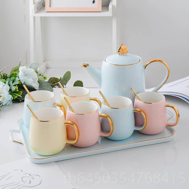 高档套陶奢瓷壶茶杯水具北欧水杯装欧式茶杯子轻风茶具家用客厅杯