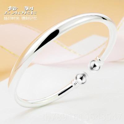 正品口开蒜头妃银镯贵女绞丝999纯银镯子光面实心手老式银饰手镯