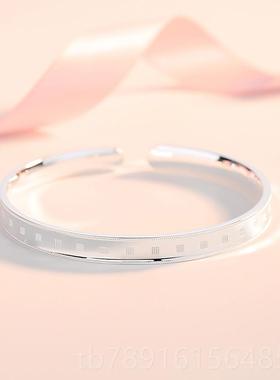 正品9999足银手镯女纯银年款202饰5新款情轻节日礼物送女友闺蜜手