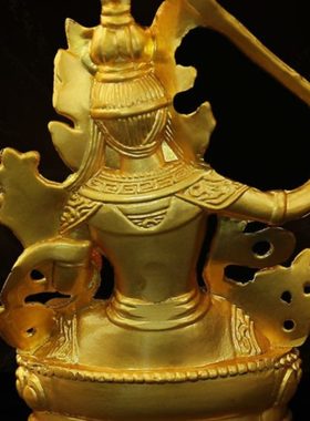 观自在民族风画像车载镀金文殊小形像可装zang汽车迷你像摆件