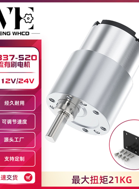 JGB37-520减速电机 微型直流减速电机 6V 12V 2R4V马达 大扭力电