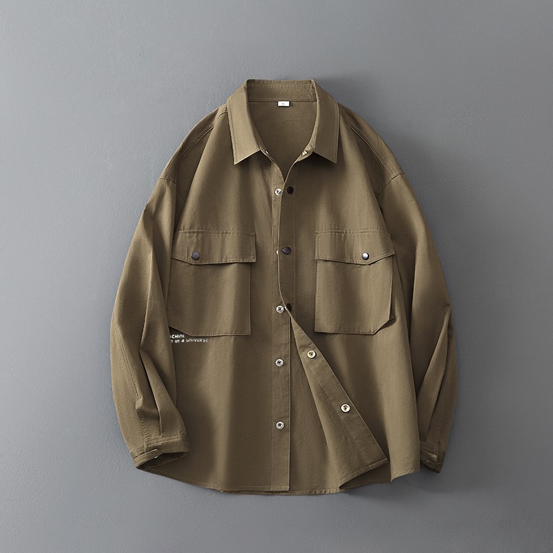 休闲衬衣男长袖2025年新款宽松男士胖子加肥加大U大码男装衬衫外
