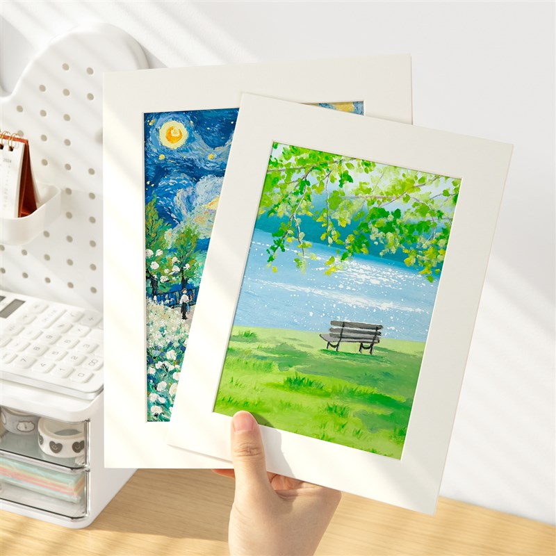 纸质相框A4素描字画水粉美术8k空框简H易装裱678寸画框卡纸装裱画