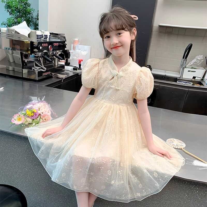 女童夏季连衣裙2024新款汉x服国风公主裙女孩夏装旗袍新中式纱裙