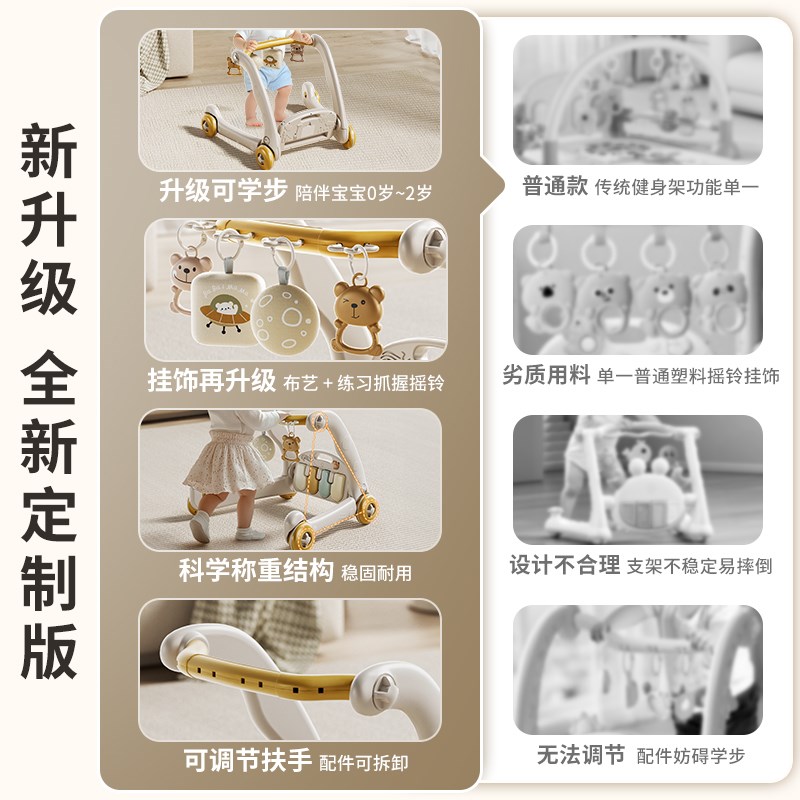 婴儿健身架c脚踏钢琴学步车0到6个月1岁3新生幼儿满月礼物宝宝玩
