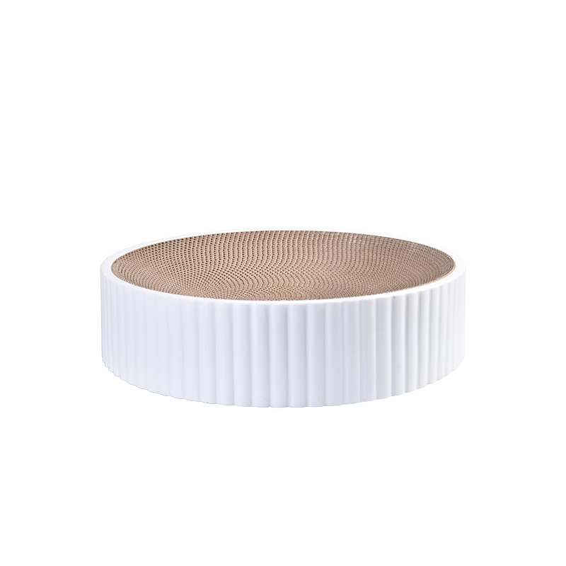 猫抓板窝圆形猫爪板耐磨瓦楞纸猫窝抓盘一体不掉R屑猫玩具猫咪用