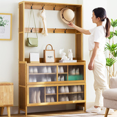 鞋 架简 柜家用门口玄关柜一体隔断实木入户收纳神器省S空间防尘鞋