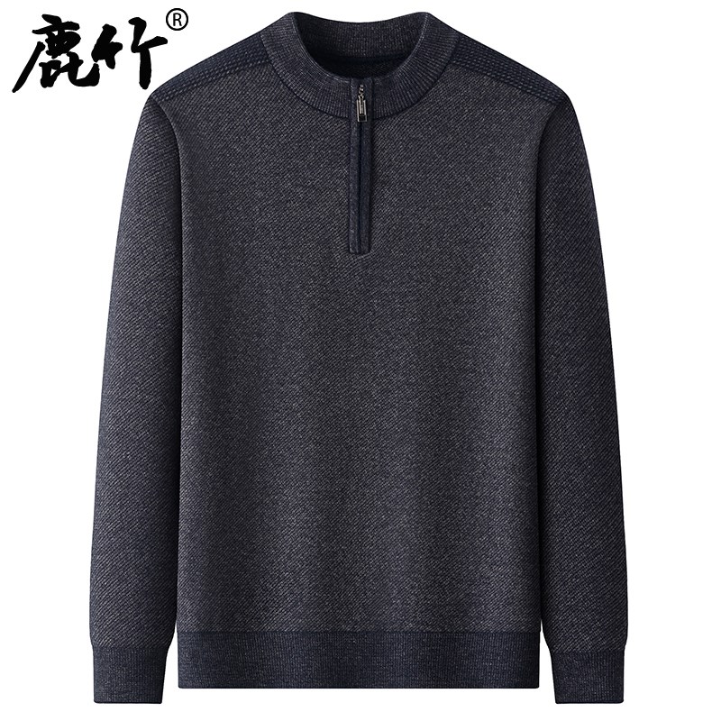 爸爸装冬季加厚毛衣男中老年爷爷A保暖线衣内搭中年男士打底针织