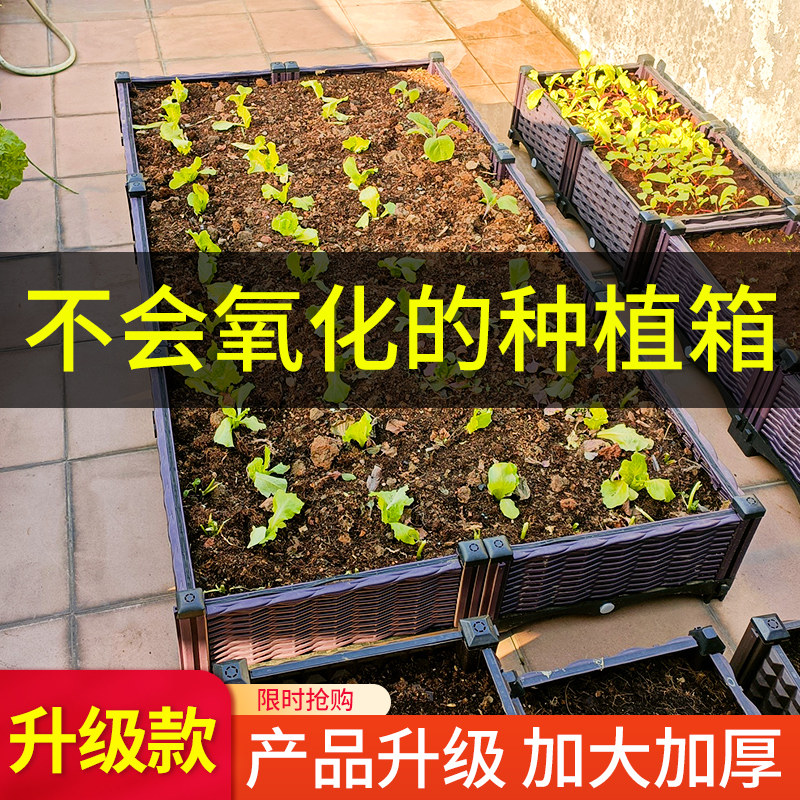 种菜盆阳台家庭i蔬菜花盆专用超大家用塑料长方形神器花箱户种植